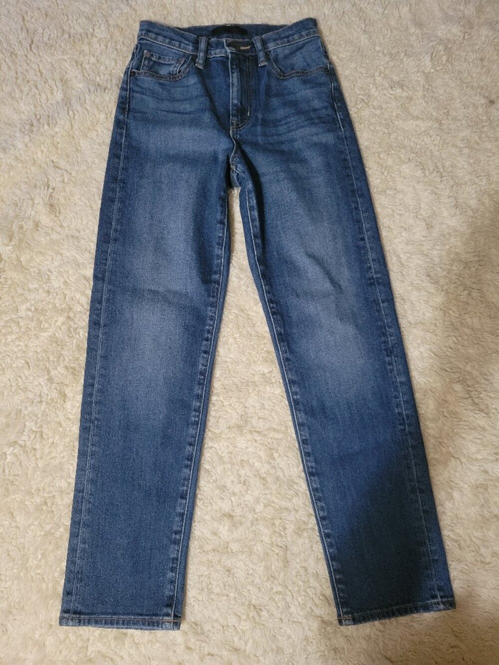 Uniqlo Japanese Denim High Rise Straight Leg Jeans | 23 X 26